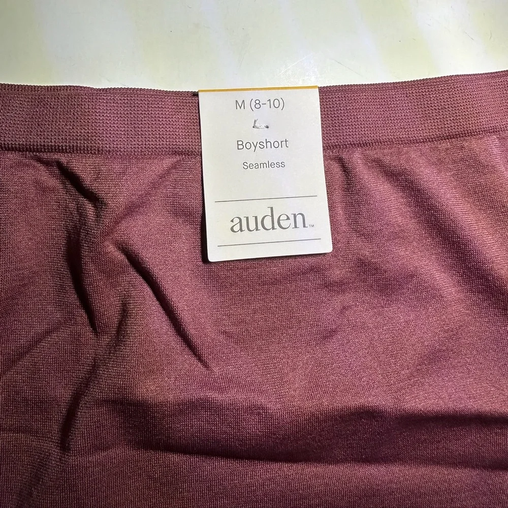 NWT Auden Seamless Boyshort Underwear Medium 8-10 “Red” Wine Burgundy Color - Picture 4 of 8